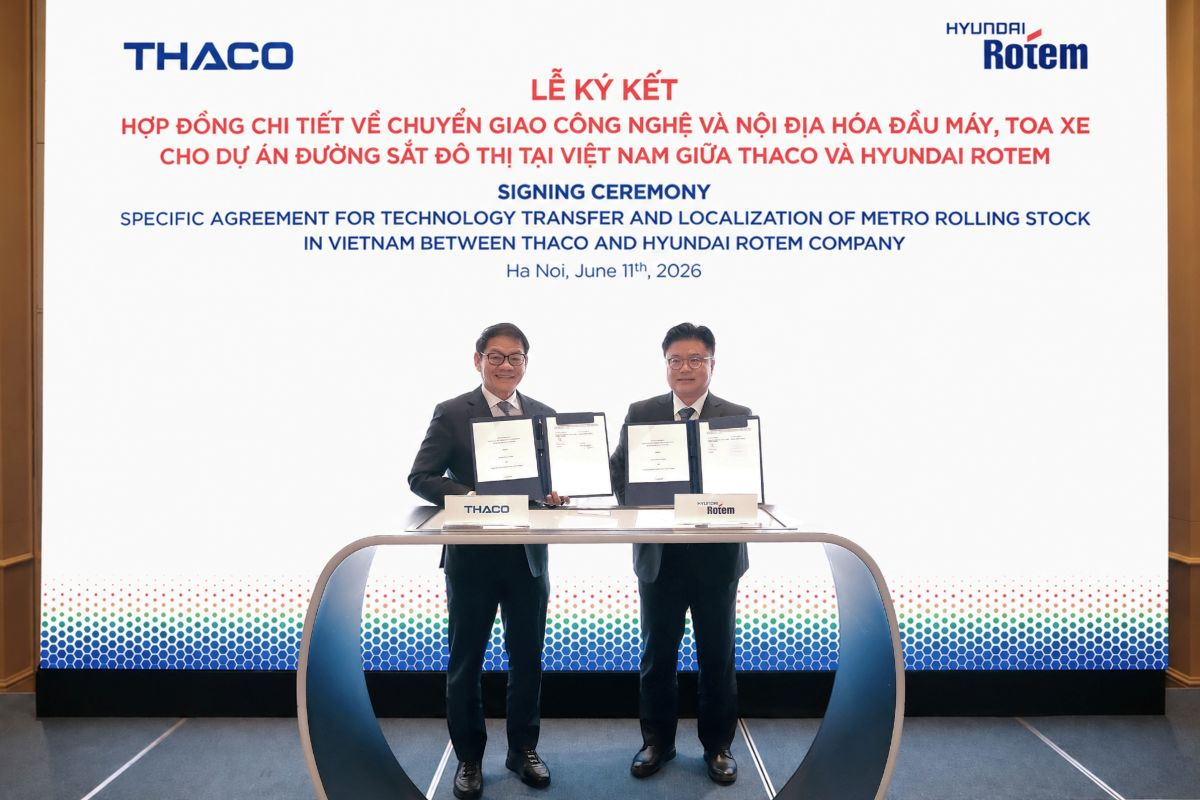 THACO và Tập đoàn Hyundai Rotem (Hàn Quốc) đẩy mạnh hợp tác chuyển giao công nghệ và nội địa hóa sản xuất đầu máy xe metro